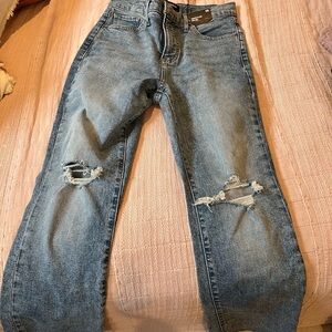 Stylish Blue Distressed Women's Jeans